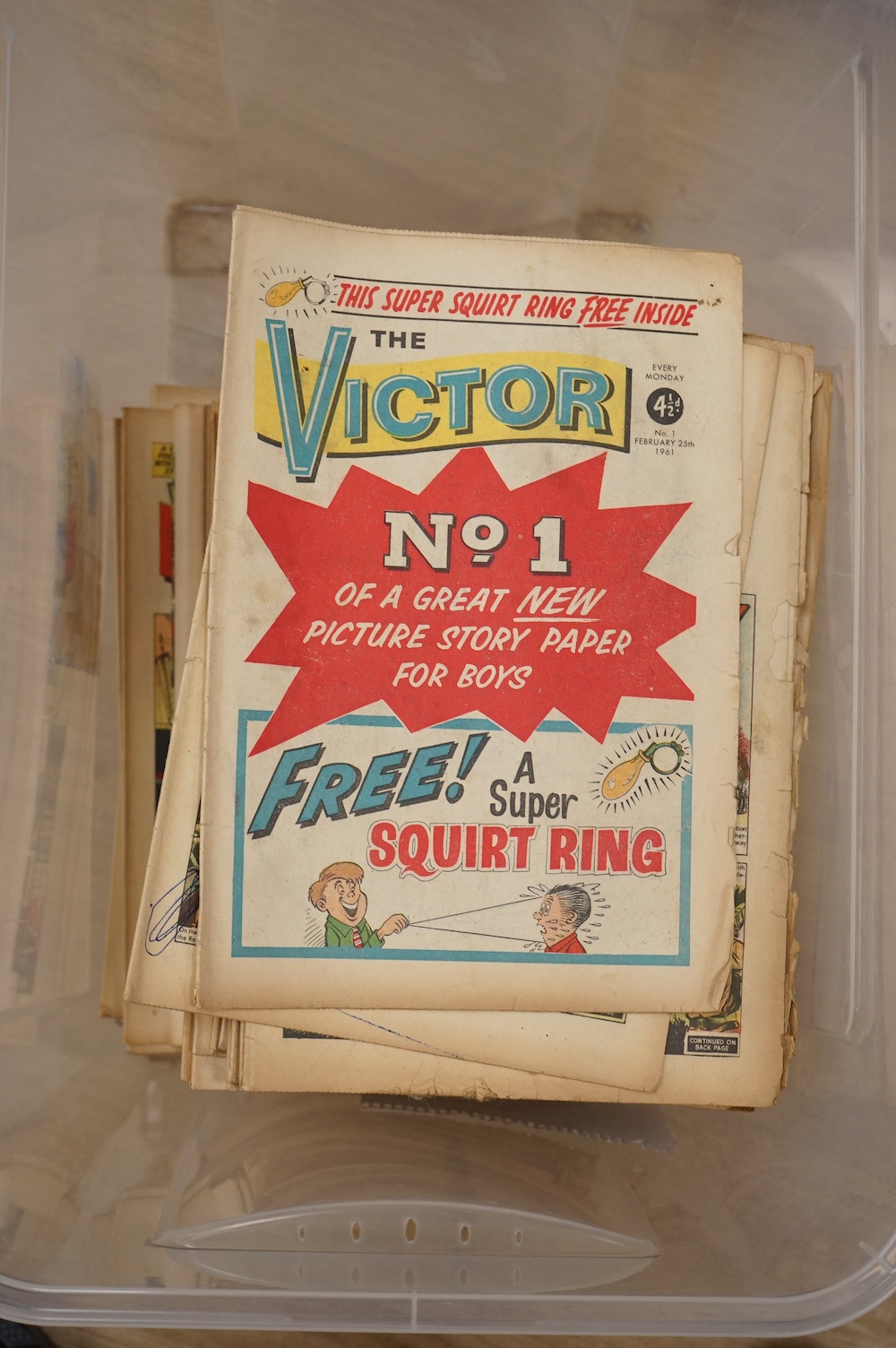 The Victor comic, issue’s from No. 1 Feb 25th 1961 (large quantity)., Condition - Mostly poor